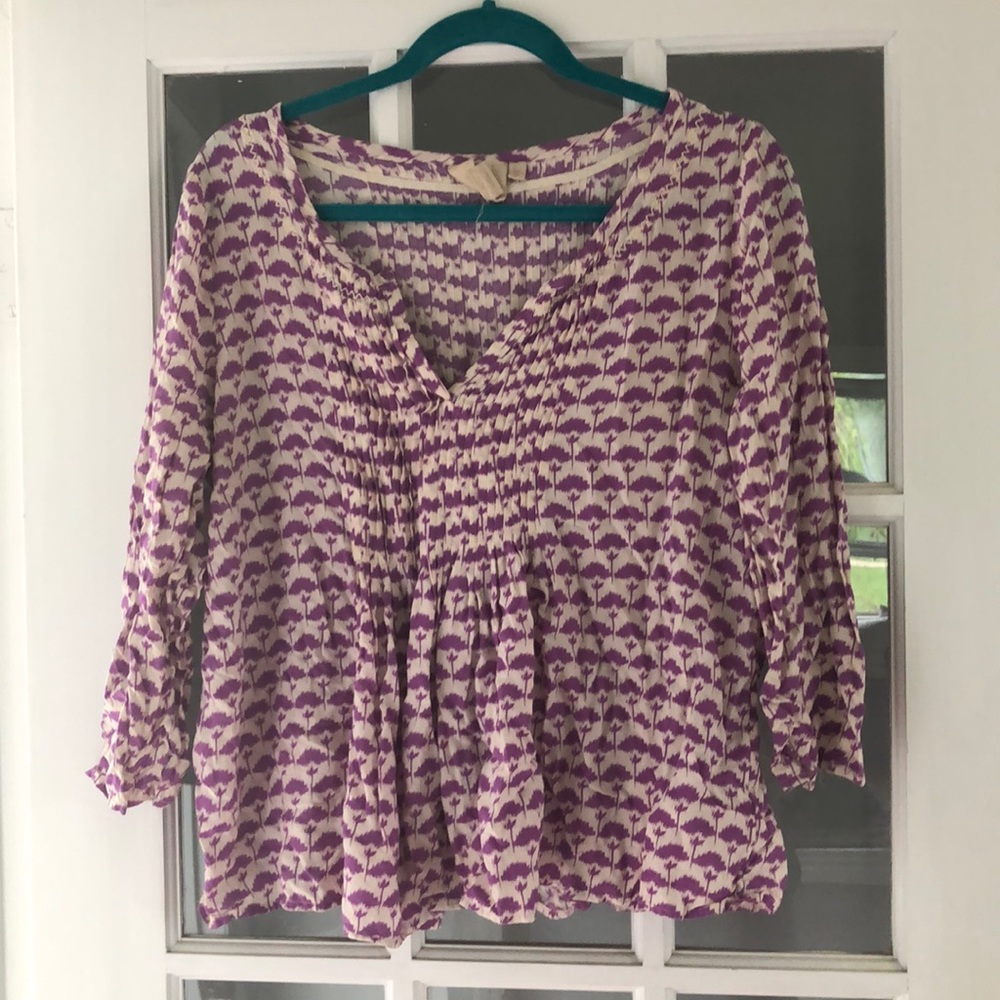 Purple anthropology patterned blouse
